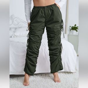 Elastic Waist Ruched Knot Pants